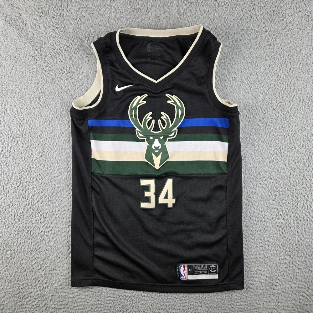 Nike Milwaukee Bucks Giannis Antetokounmpo Jersey Small 40 NBA Black Statement